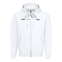 White pittsburgh skyline city Zipper Hoodie - artisFamous