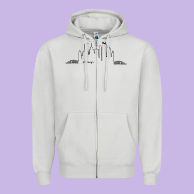 Pittsburgh Skyline City Zipper Hoodie Designed By Artisfamous