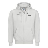 Dove Grey pittsburgh skyline city Zipper Hoodie - artisFamous