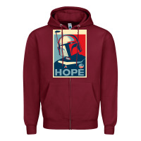 Burgundy boba fett for president Zipper Hoodie - artisFamous