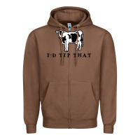 Chestnut i'd tip that funny cow tipping design Zipper Hoodie - artisFamous
