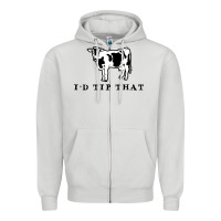 Dove Grey i'd tip that funny cow tipping design Zipper Hoodie - artisFamous