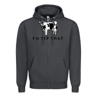 Smoke i'd tip that funny cow tipping design Zipper Hoodie - artisFamous