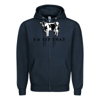 Navy i'd tip that funny cow tipping design Zipper Hoodie - artisFamous