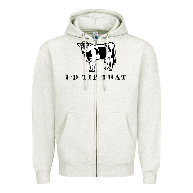 I'd Tip That Funny Cow Tipping Design Zipper Hoodie by artisFamous | Teevron