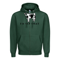 Sports Green i'd tip that funny cow tipping design Zipper Hoodie - artisFamous