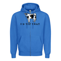 True Royal i'd tip that funny cow tipping design Zipper Hoodie - artisFamous