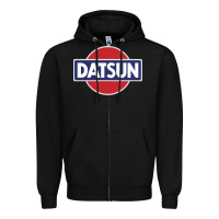 Black New Japanese Datsun Fanatics Zipper Hoodie - artisFamous
