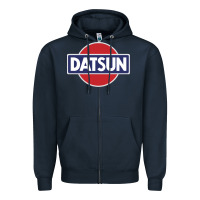 Navy New Japanese Datsun Fanatics Zipper Hoodie - artisFamous