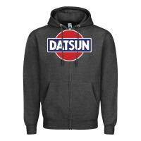 Charcoal Heather New Japanese Datsun Fanatics Zipper Hoodie - artisFamous