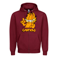 Burgundy Funny Garfild new vector design Zipper Hoodie - artisFamous