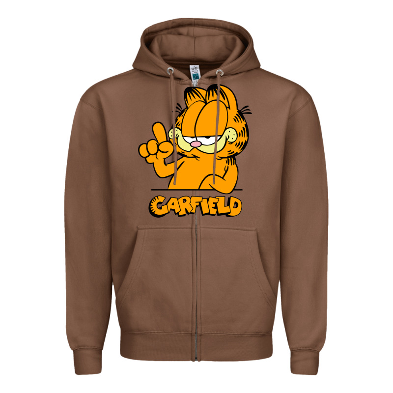 Funny Garfild New Vector Design Zipper Hoodie by artisFamous | Teevron