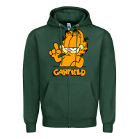Sports Green Funny Garfild new vector design Zipper Hoodie - artisFamous