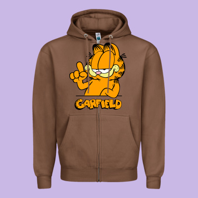Funny Garfild New Vector Design Zipper Hoodie Designed By Artisfamous