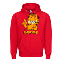 Red Funny Garfild new vector design Zipper Hoodie - artisFamous