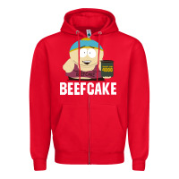 Red New Park Beefcake Zipper Hoodie - artisFamous