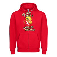 Red Funny Speedy Arriba arriba New Zipper Hoodie - artisFamous