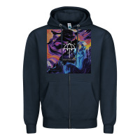 Navy Bring Me Spirit Zipper Hoodie - artisFamous