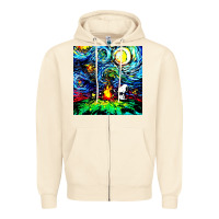 Sandshell starry night print van gogh parody Zipper Hoodie - artisFamous