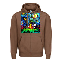Chestnut starry night print van gogh parody Zipper Hoodie - artisFamous