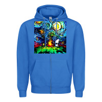 True Royal starry night print van gogh parody Zipper Hoodie - artisFamous