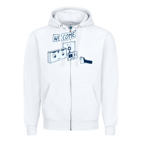 White analog retirement Zipper Hoodie - artisFamous