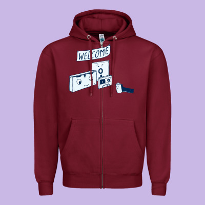 Analog Retirement Zipper Hoodie Designed By Artisfamous
