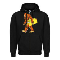 Black bigfoot carrying taco Zipper Hoodie - artisFamous