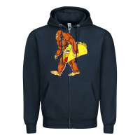 Navy bigfoot carrying taco Zipper Hoodie - artisFamous