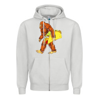 Dove Grey bigfoot carrying taco Zipper Hoodie - artisFamous
