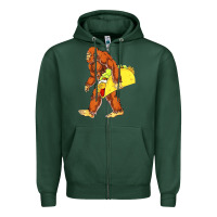 Sports Green bigfoot carrying taco Zipper Hoodie - artisFamous
