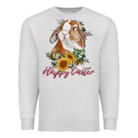 Dove Grey Happy easter with bunny and sunflowers Premium Sweatshirt - RanaPortraitStore