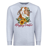 Heather Grey Happy easter with bunny and sunflowers Premium Sweatshirt - RanaPortraitStore