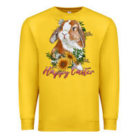 Lemon Happy easter with bunny and sunflowers Premium Sweatshirt - RanaPortraitStore