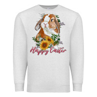 Oatmeal Heather Happy easter with bunny and sunflowers Premium Sweatshirt - RanaPortraitStore