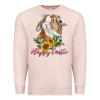 Pale Pink Happy easter with bunny and sunflowers Premium Sweatshirt - RanaPortraitStore