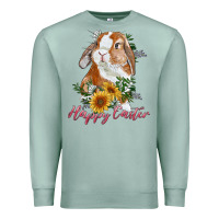 Seafoam Happy easter with bunny and sunflowers Premium Sweatshirt - RanaPortraitStore