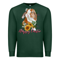 Sports Green Happy easter with bunny and sunflowers Premium Sweatshirt - RanaPortraitStore