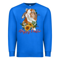 True Royal Happy easter with bunny and sunflowers Premium Sweatshirt - RanaPortraitStore