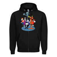 Black rocky & bullwinkle and friends Zipper Hoodie - artisFamous