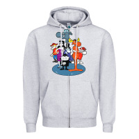 Heather Grey rocky & bullwinkle and friends Zipper Hoodie - artisFamous