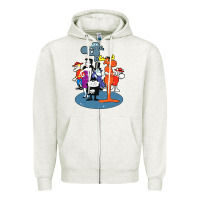 Oatmeal Heather rocky & bullwinkle and friends Zipper Hoodie - artisFamous