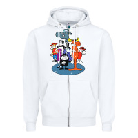 White rocky & bullwinkle and friends Zipper Hoodie - artisFamous