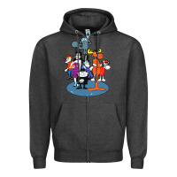 Charcoal Heather rocky & bullwinkle and friends Zipper Hoodie - artisFamous