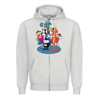 Dove Grey rocky & bullwinkle and friends Zipper Hoodie - artisFamous