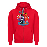 Red rocky & bullwinkle and friends Zipper Hoodie - artisFamous