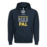 Navy i'm the best pal Zipper Hoodie - artisFamous