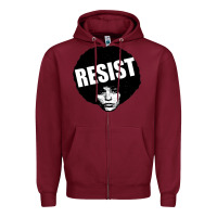Burgundy angela davis speaking Zipper Hoodie - artisFamous