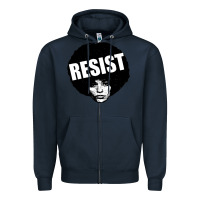 Navy angela davis speaking Zipper Hoodie - artisFamous