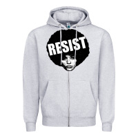 Heather Grey angela davis speaking Zipper Hoodie - artisFamous